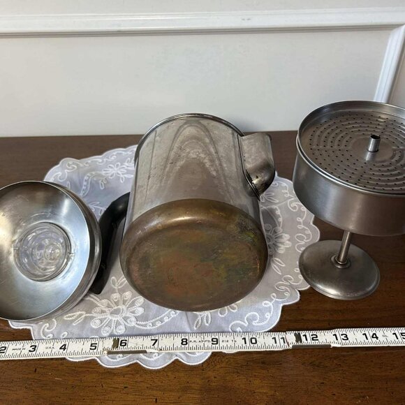Vintage Revere Ware 1801 copper-clad stainless steel coffee pot / percolator - Picture 8 of 10